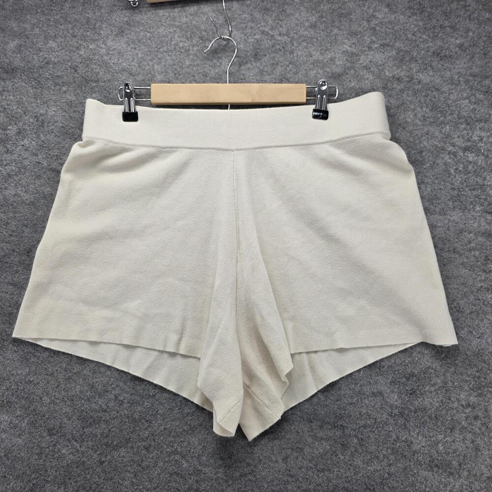 The Drop Shorts Womens XXL White Knit Sweater Sweat Lounge Pull On Plus Casual